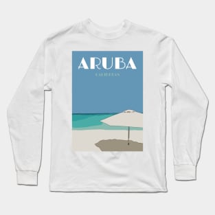 Aruba travel poster print Long Sleeve T-Shirt